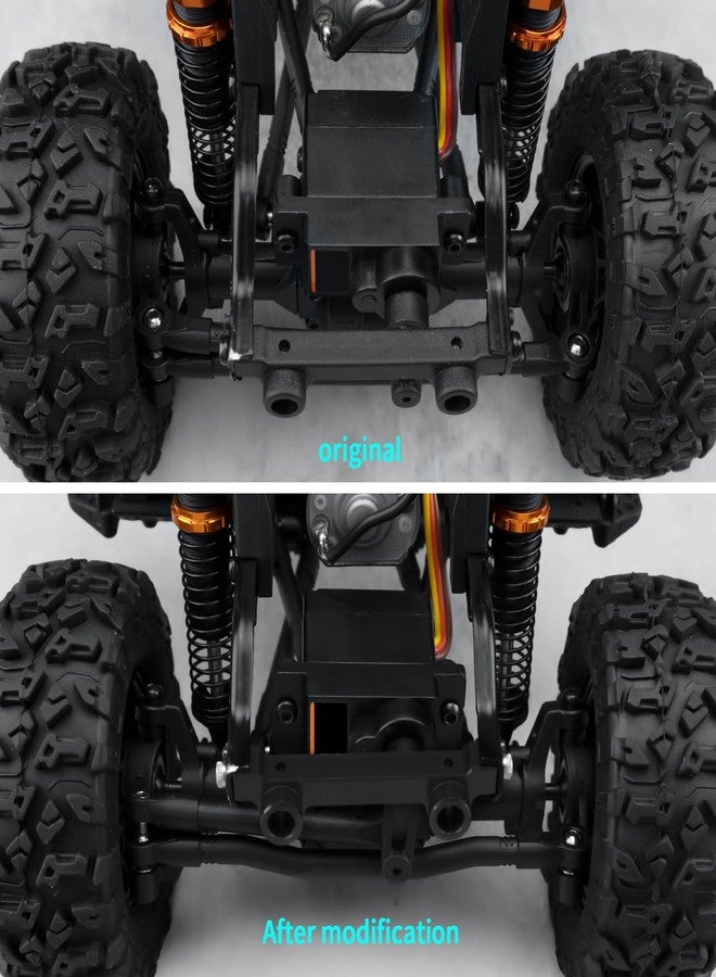 QUE-T Aluminium Front Rear Universal Bumper Mount Brackets Upgrade for 1/18 HPI Venture HILUX RC Crawler Car (Black) - Image 3